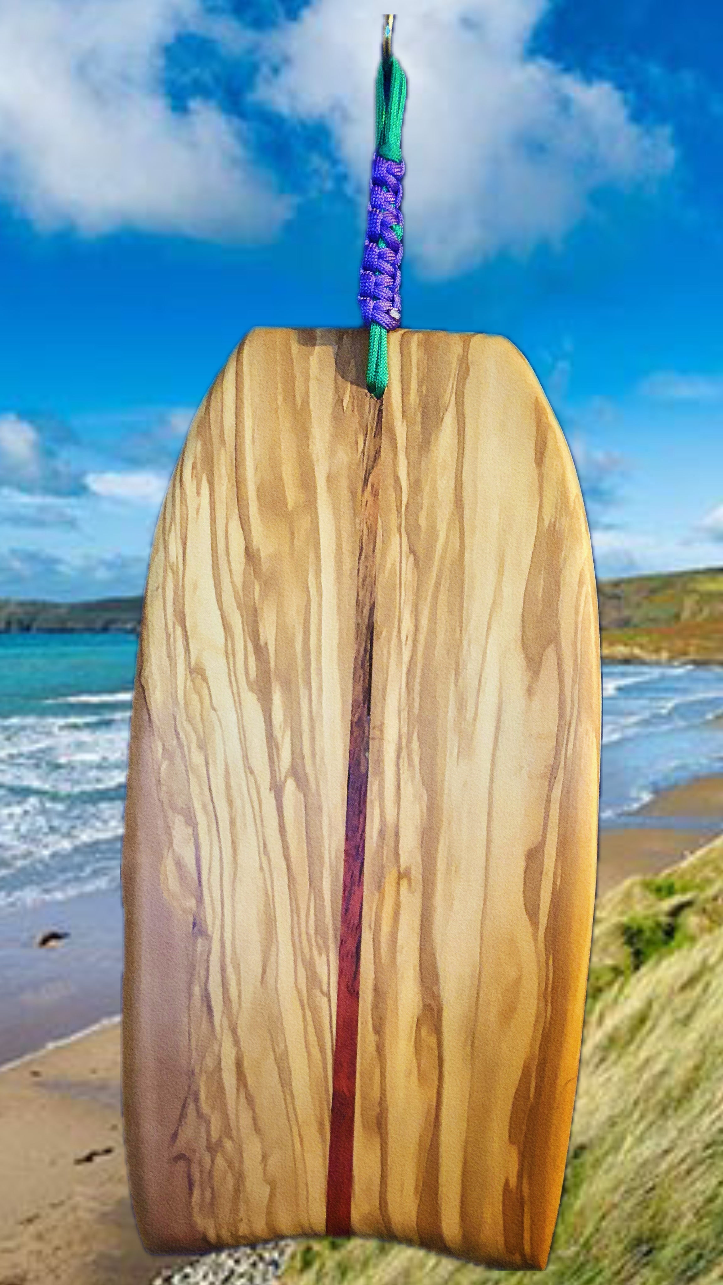 🌊 Striped Body Board – Coastal Contrast